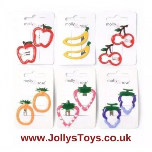 Fruit Shaped Snap Hair Clips, 2s